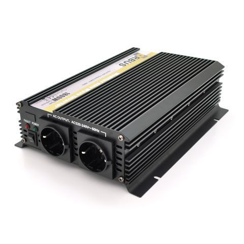 Інвертор напруги ORBUS ORMS24-1800 (1800Вт), 24/220V, approximated, 2 Shuko, клемні дроти, 5 запобіжників, Box.Q20 YT29014 фото