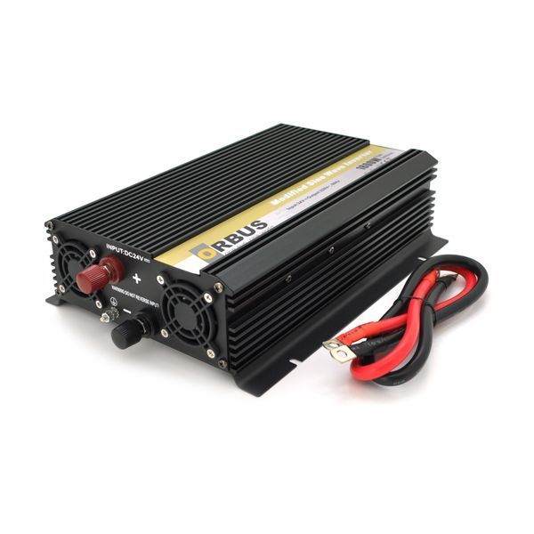 Інвертор напруги ORBUS ORMS24-1800 (1800Вт), 24/220V, approximated, 2 Shuko, клемні дроти, 5 запобіжників, Box.Q20 YT29014 фото