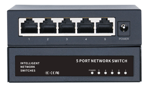 Комутатор Merlion MG1005 5 портів Ethernet 10/100/1000 Мбіт/сек. метал, DC 5V 2A. Блок живлення у комплекті YT41644 фото