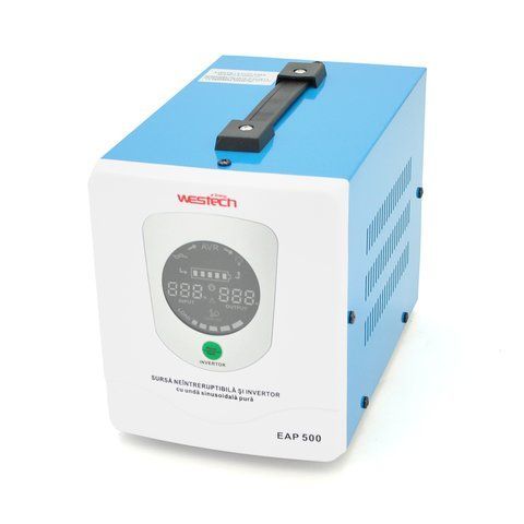 ДБЖ з правильною синусоїдою Westech EAP Energy-800VA/560W 12V, однофазний, напольного монтажу, LED дисплей, DC150-270V, AC230&plusmn;8%, 2*Shuko, Q4 YT45512 фото