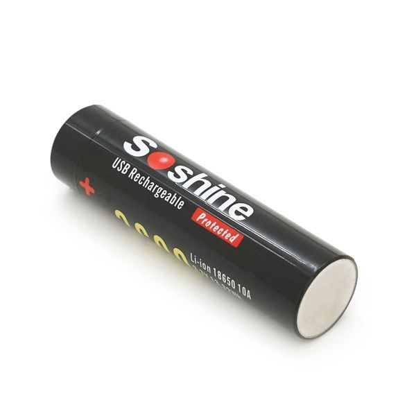 Акумулятор 18650 Soshine 3600mAh, USB-C, Black YT42400 фото
