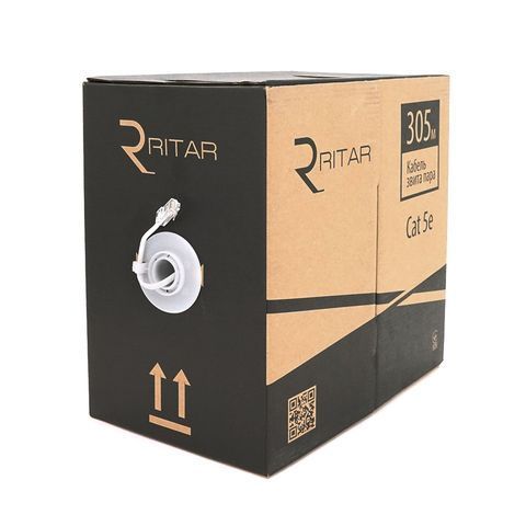 Кабель КПВ UTP 2 * 2 * 0.5 ССА cat 5E для внутр робіт 305 м, Gray YT22539 фото