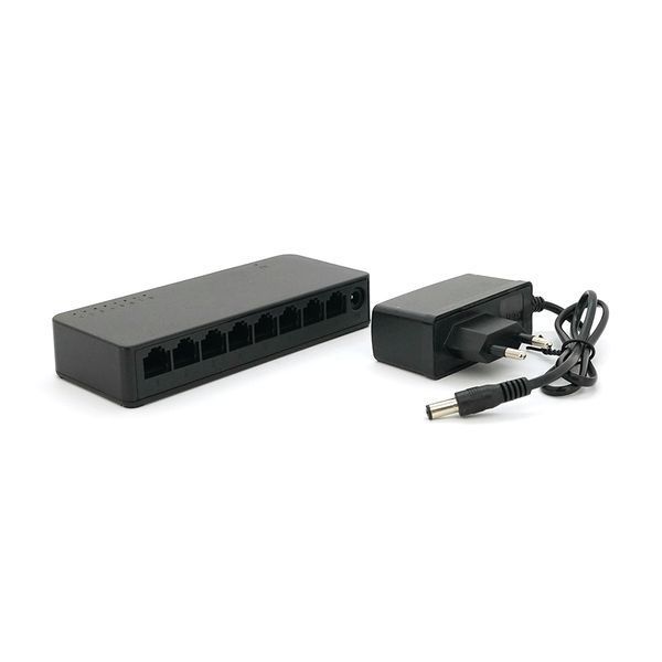 Комутатор Merlion MG1008 8 портів Ethernet 10/100/1000 Мбіт/сек. пластик DC 5V. Блок живлення у комплекті YT27243 фото