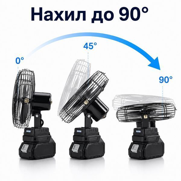 Акумуляторний настільний вентилятор Smartus 36V, 8" fan01 фото