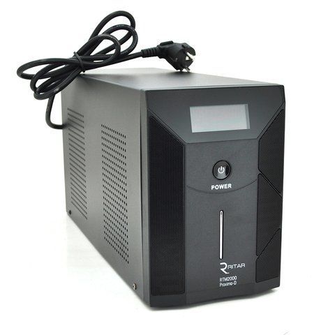 ДБЖ Ritar RTM2000 (1200W) Proxima-D LCD, AVR, 2st, 3xSCHUKO socket, 4x12V7,5Ah, metal Case YT5864 фото