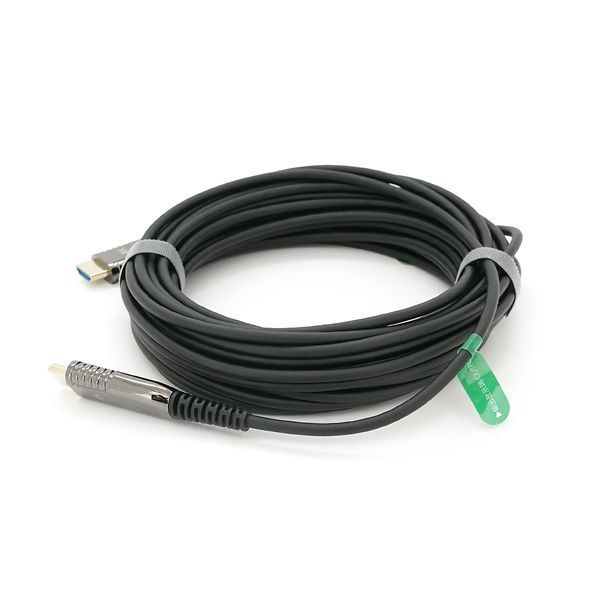 Кабель VEGGIEG V-H707 HDMI-HDMI 4K / 60Hz 3840*2160.3D,HDR, ARC, Optical Fiber Cable, 10.0m, 19+1Wire, 18gbps, Black-Metal, Box YT43877 фото