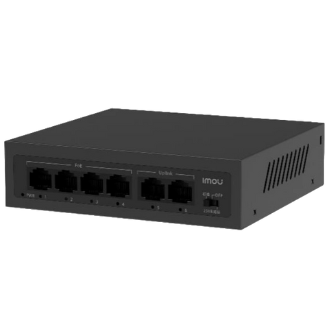 6-ти портовий некерований POE комутатор Imou SF106P з 4х POE 100 Мбіт + 2хUP-Link 100Мбіт, до 250м, 45Вт, 200&times;118&times;44 мм YT46685 фото