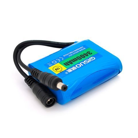 Акумуляторна батарея літієва QiSuo 12V 3.4A з елементами Li-ion LG 18650, DC5.5x2.1, (56x20x70mm) YT19222 фото