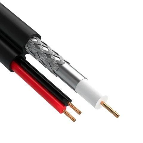 Комбінований коаксіальний кабель OK-NET бухта 305 м F5967BVcu+2*0,75 black VT99-00004852 фото