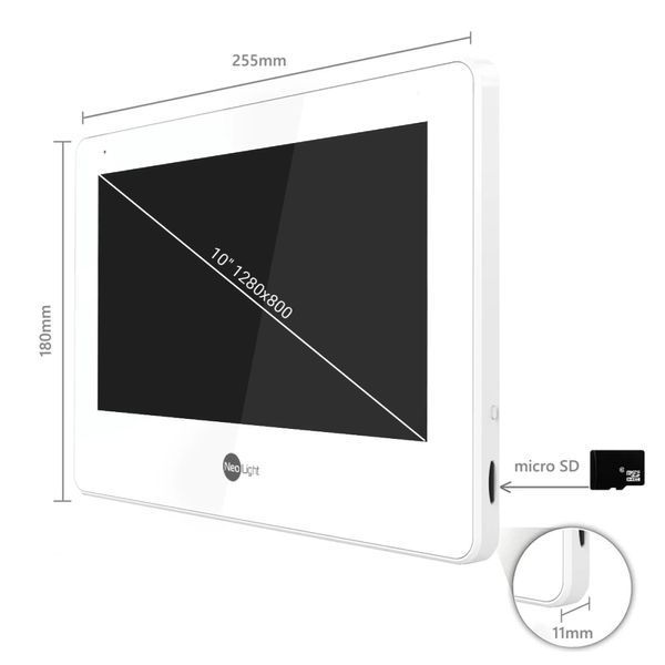 Відеодомофон NeoLight MEZZO Hybrid Black, 10.1 дюйма VT99-00023009 фото