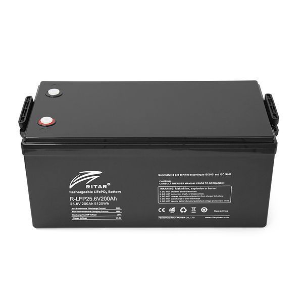 Акумуляторна батарея Ritar LiFePO4 25,6V 200Ah BMS100A@8S (522 х 240 х 219) Q1 YT27415 фото
