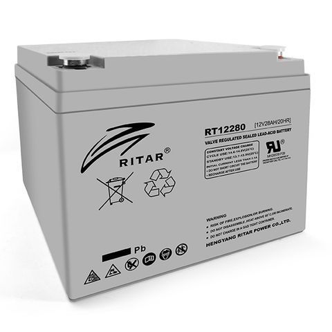 Акумуляторна батарея AGM RITAR RT12280 M5, Gray Case, 12V 28Ah (166х178х125) Q4 YT9092 фото