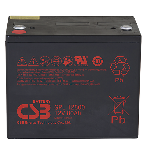 Акумуляторна батарея CSB GPL12800, 12V 80Ah (261х168х210 (220) YT28233 фото