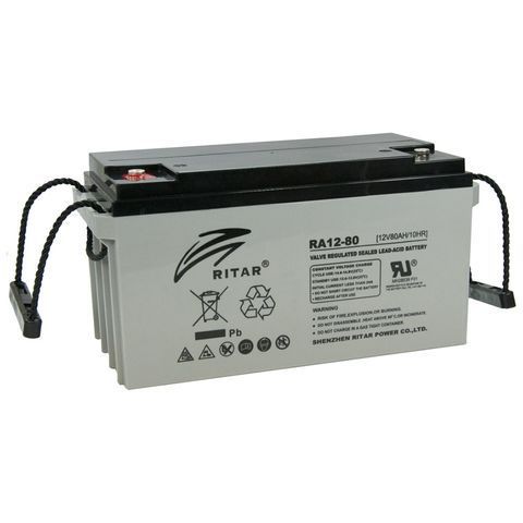 Акумуляторна батарея AGM RITAR DC12-80, Gray Case, 12V 80Ah ( 350 x 167 x 182 ) Q1 YT7390 фото