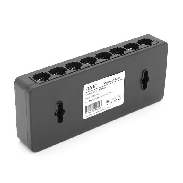 8ми портовий Ethernet комутатор ONV-H1008ES у чорному корпусі, 8*100Мб портів, 5В 1Ач, 132&times;55&times;23.9мм YT44448 фото