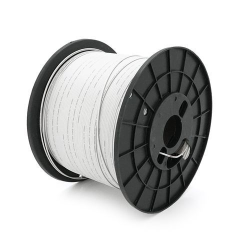 Кабель волоконно-оптичний PiPo FTTH 1-волоконний GJFXH-1B6a, плоский з допустимим розтягуючим зусиллям 1,0 кН, для внутрішніх робіт, бухта 1км, White YT31426 фото
