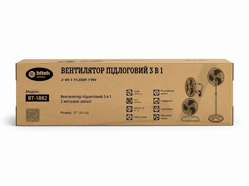Напольный вентилятор Bitek BT-1882 18" 46 см 40 Вт 3в1 9061 фото