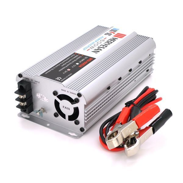 Інвертор напруги Mervesan MSI-60024, 24V / 220V, 600W з модифікованою синусоїдою, 1 Shuko, затискачі YT29774 фото
