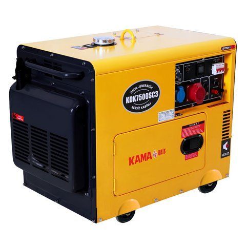 Генератор дизельний KDK7500SC3, 3-фазний 220/400V, 50Hz, 6.9kVA/5.5kW, бак 14.5 л, витрата 1.5 л/год, пуск: стартер (без АКБ), 850х550х720 мм, 160 кг YT28210 фото