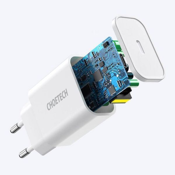 Адаптер Choetech PD5010 mini White PD20W GAN USB-C VT99-10025231 фото