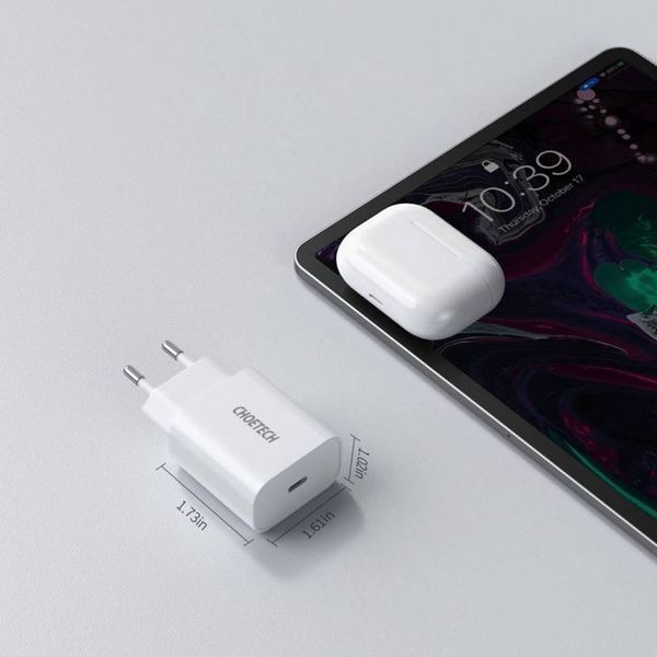 Адаптер Choetech PD5010 mini White PD20W GAN USB-C VT99-10025231 фото