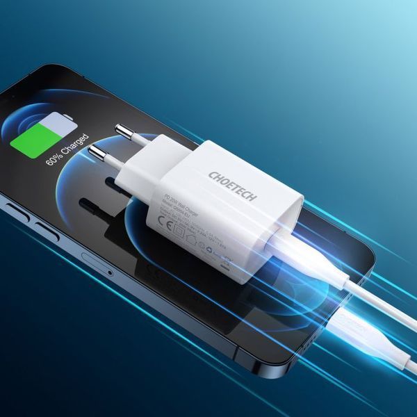Адаптер Choetech PD5010 mini White PD20W GAN USB-C VT99-10025231 фото