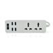 Мережевий фільтр ТВ-Т07, 2 розетки + 4 USB, 2 м, перетин 3х0,75мм, 2500W, White, Box YT21818 фото 2