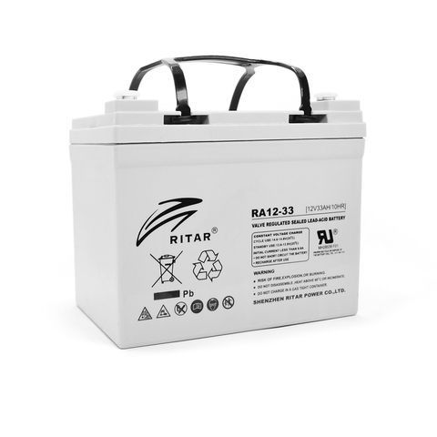 Акумуляторна батарея AGM RITAR RA12-33, Gray Case, 12V 33.0Ah ( 195 x 130 x155 (168) ) Q1 YT6237 фото
