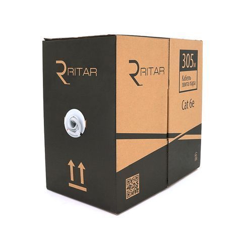 Кабель КВПЕ FTP-cat.6 (4 * 2 * 0.54), Ritar, (CU), для внутр. робіт, 305м, White, Corton BOX, Q2 YT7818 фото