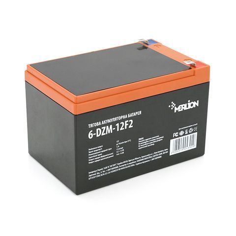 Тягова акумуляторна батарея AGM MERLION 6-DZM-12, 12V 12Ah F2 (151х98х101 мм) Orange Q3 YT4392 фото