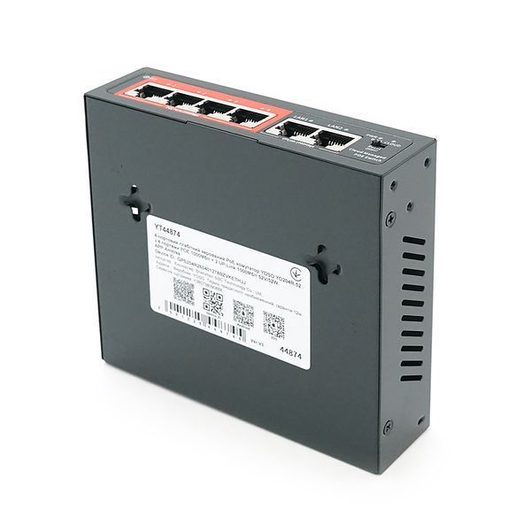 4-портовий гігабітний керований PoE комутатор YOSO YO204R-52 з 4 портами POE 1000Мбіт + 2 UP-Link 1000Мбіт 52V/52W. APP-Amitres YT44874 фото