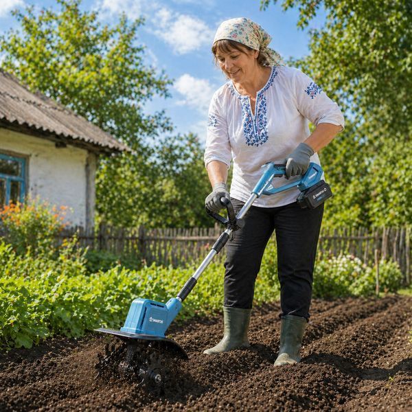 Аккумуляторный культиватор SMARTUS 36V, телескопический, для рыхления почвы 1171 фото