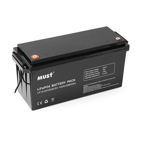 Акумуляторна батарея Must LiFePO4 LP15-24100 25.6V 100Ah, 2,56kWh, BMS50A@4S, 6000 cycles, 522x240x218, 23kg YT32866 фото