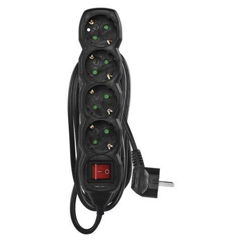 Мережевий подовжувач EMOS PC1423R, 4 розетки, 3 м, чорний VT99-10024727 фото