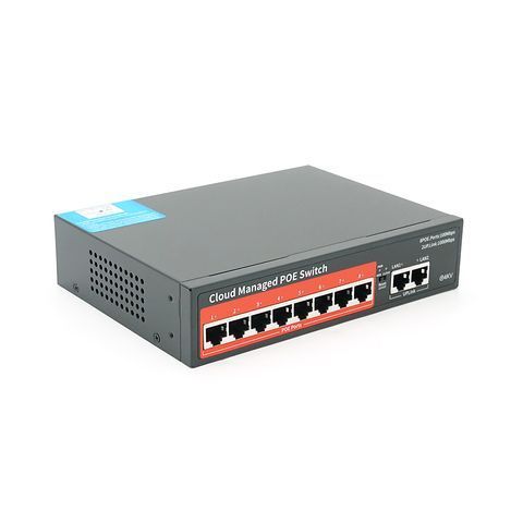 8-портовий керований PoE комутатор YOSO YO208G-120 з 8 портами POE 100Мбіт + 2 UP-Link 1000Мбіт, 52V/120W. APP-Amitres YT44870 фото