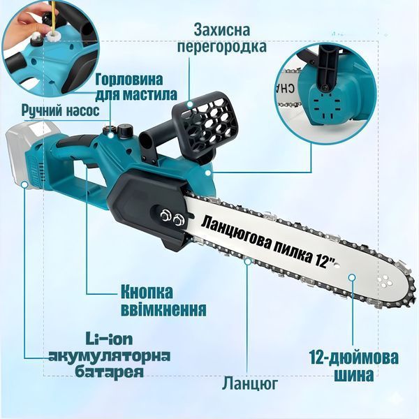 Акумуляторна ланцюгова пила SMARTUS 36V 1178 фото