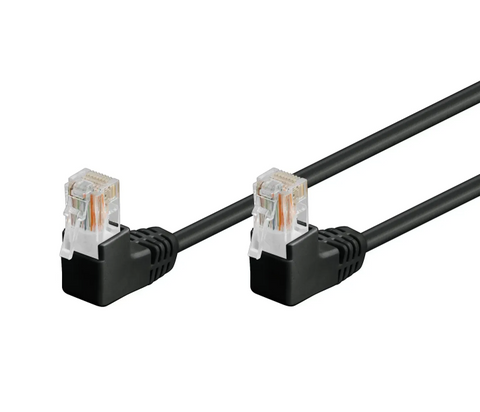 Патч-корд неэкранированный RJ45 UTP5e 0.25м с угловыми коннекторами черный YT41854 фото