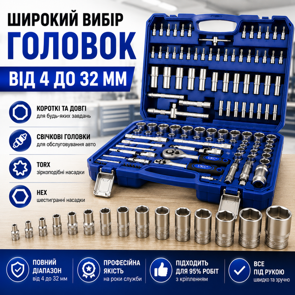 Набор инструментов 172 предмета в кейсе (Набор ручного инструмента для авто) 10001 фото