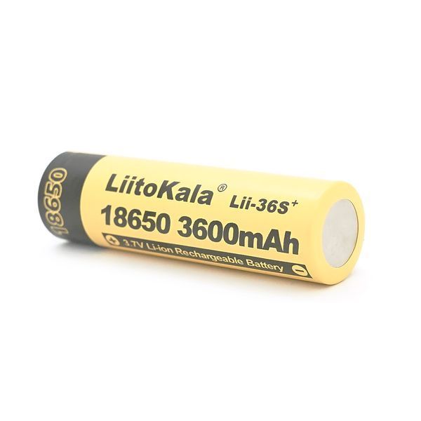 Аккумулятор LiitoKala Lii-36S+, 18650, 3600mAh, черный/желтый YT44361 фото