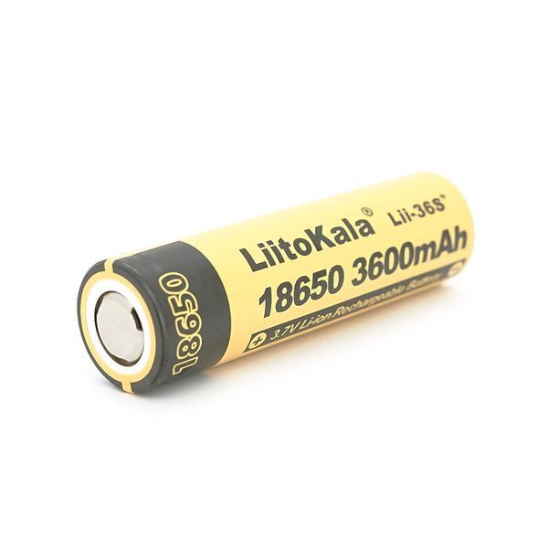 Аккумулятор LiitoKala Lii-36S+, 18650, 3600mAh, черный/желтый YT44361 фото