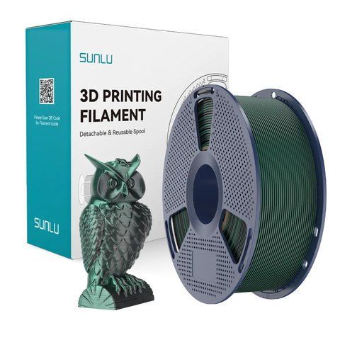 SUNLU філамент для 3D-друку Silk PLA+ Dual Color Black Green (Чорний/Зелений, 1.75 мм, 1 кг) SILK-PLA-DUAL-COLOR-BLACK-GREEN фото