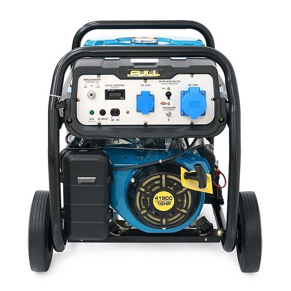 Генератор бензиновий FULL FGL 8000LE, 1-фазний 230V, 50Hz, 8.1kVA/6.5kW, бак 28 л, витрата 2.6 л/год, пуск: ручний/стартер (без АКБ), 720х530х610 мм, 78 кг YT27091 фото