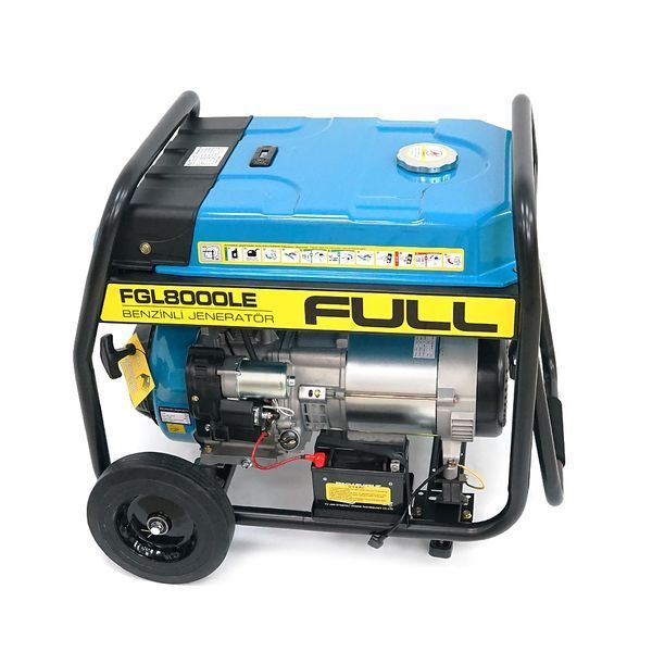 Генератор бензиновий FULL FGL 8000LE, 1-фазний 230V, 50Hz, 8.1kVA/6.5kW, бак 28 л, витрата 2.6 л/год, пуск: ручний/стартер (без АКБ), 720х530х610 мм, 78 кг YT27091 фото