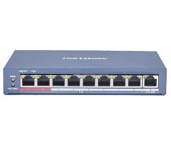 8 портовий POE комутатор Hikvision DS-3E0109P-E(C) 8xRJ45 (100M) PoE + 1x RJ45 (100M) YT23789 фото