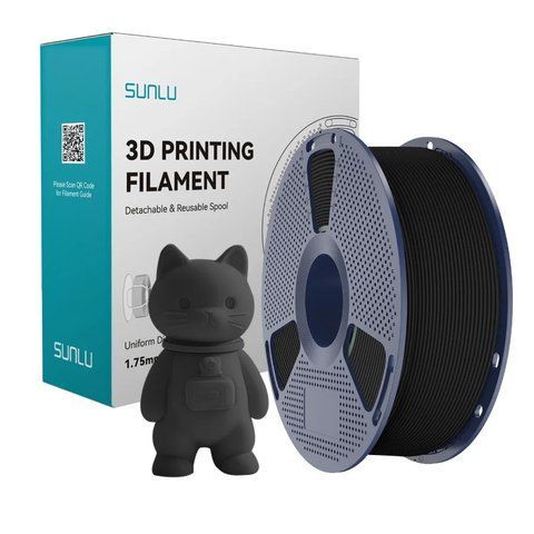 SUNLU филамент для 3D-печати PLA Matte Black (Чёрный матовый, 1.75 мм, 1 кг) PLA-MATTE-BLACK фото