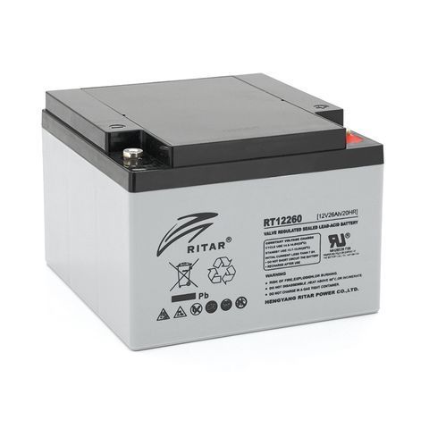 Акумуляторна батарея AGM RITAR RT12260, Gray Case, 12V 26.0Ah (166 х 178 х125 ) Q1 YT4232 фото