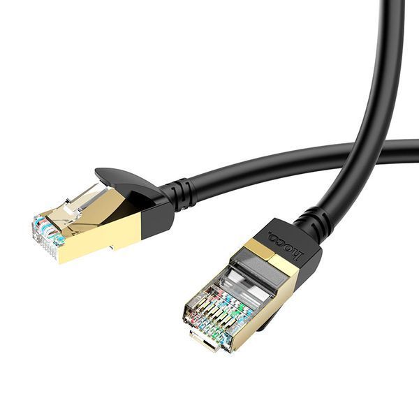 Патч-корд литий HOCO US02 FTP Cat.6, 5,0м, чорний YT48235 фото